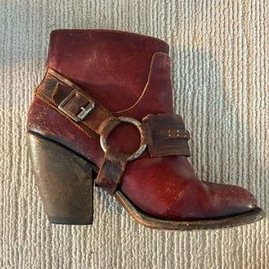 Distressed cowboy booties - size 7